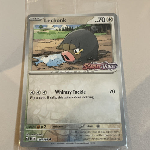 Lechonk - 156/198 - Scarlet & Violet BEST BUY Stamped Promo Sealed - Pokemon NM