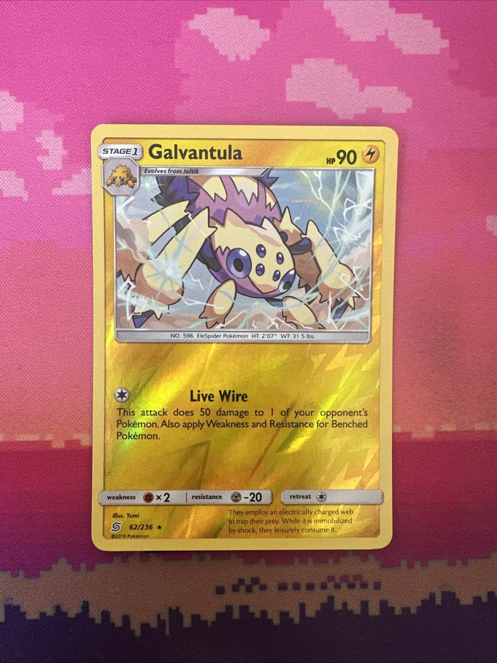 Pokemon Card Galvantula Unified Minds Reverse Holo Rare 62/236 Near Mint
