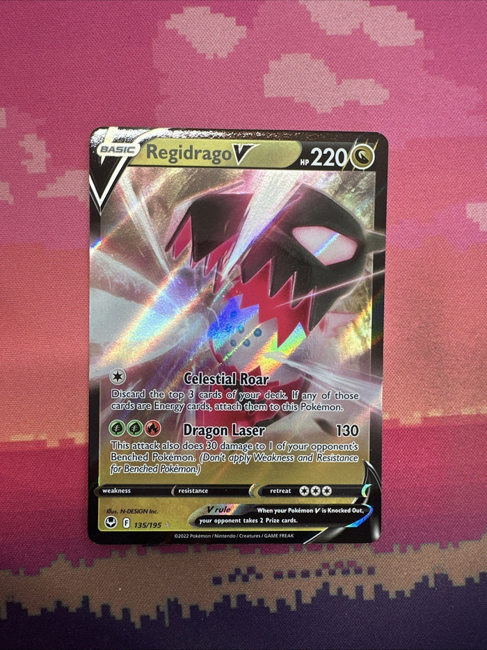 Pokemon Card Regidrago V 135/195 Ultra Rare Silver Tempest Near Mint