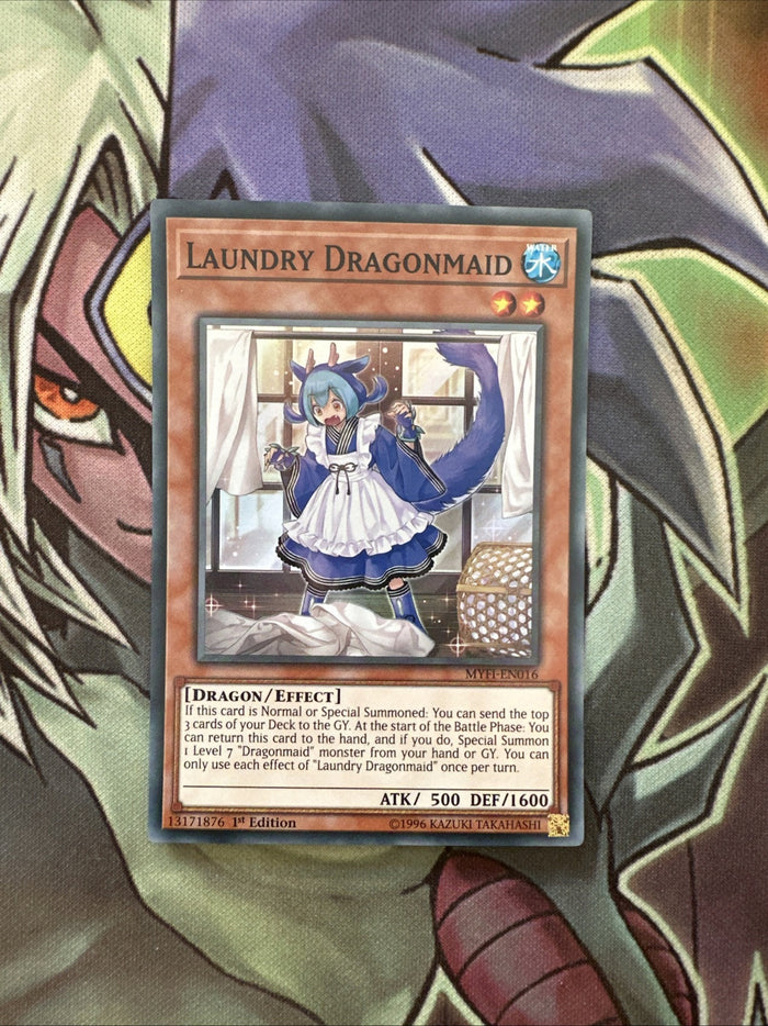 MYFI-EN016 Laundry Dragonmaid Super Rare 1st Edition NM Yugioh Card