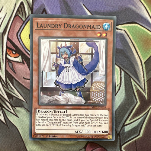 MYFI-EN016 Laundry Dragonmaid Super Rare 1st Edition NM Yugioh Card