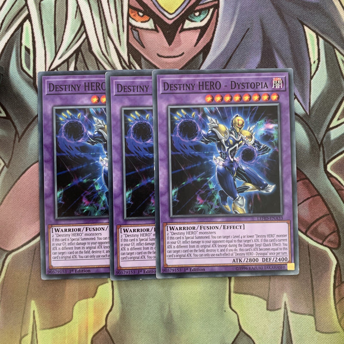 LEHD-ENA33 x3 Destiny HERO - Dystopia Common Excellent Condition Yugioh