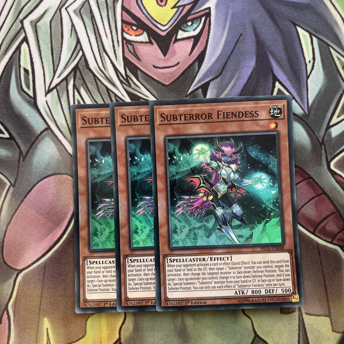 FIGA-EN048 x3 Subterror Fiendess Super Rare Excellent Condition Yugioh