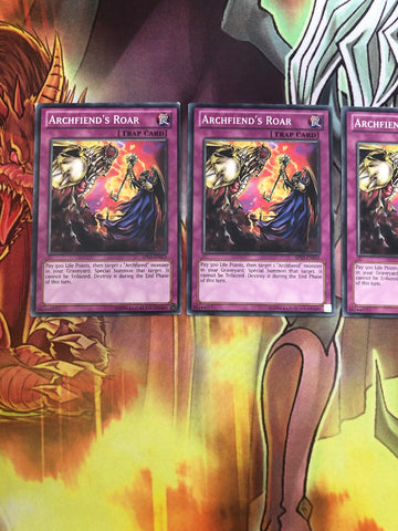 AP03-EN025 3x ARCHFIEND'S ROAR YUGIOH ASTRAL 3(EX) PLAYSET (back)
