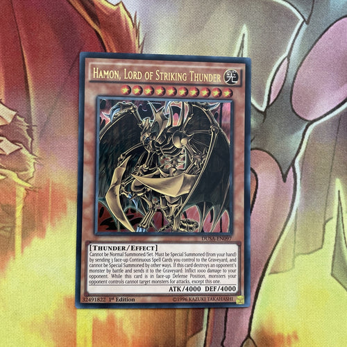 DUSA EN097 Hamon, Lord of Striking Thunder Yugioh 1st Edition Card
