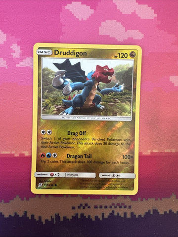 Pokemon Card Druddigon Unified Minds Reverse Holo 157/236 Near Mint