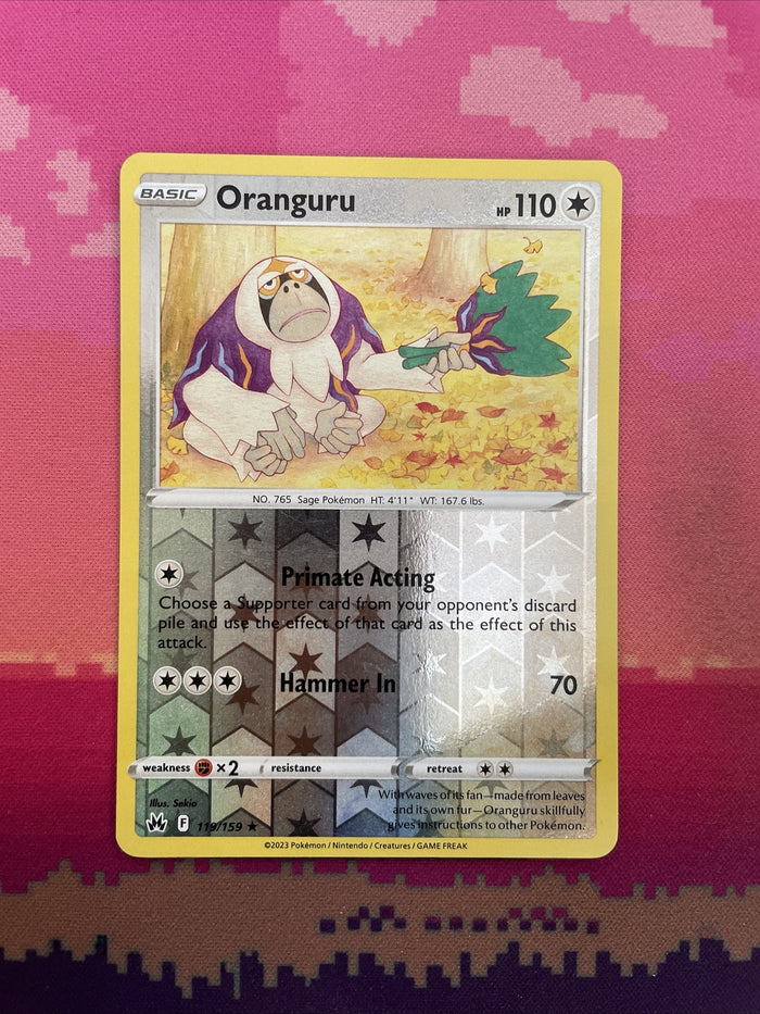 Pokemon Card Oranguru Crown Zenith Reverse Holo Rare 119/159 NM