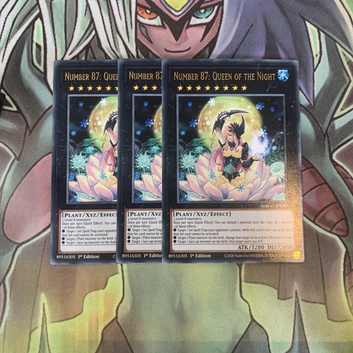 MAGO-EN059 x3 Number 87: Queen of the Night Rare Excellent Condition Yugioh