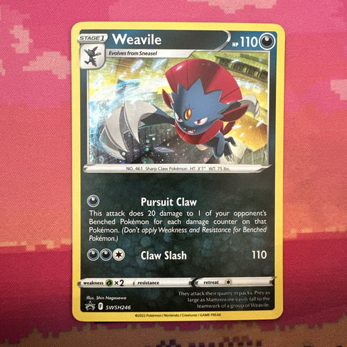 Pokemon Card Weavile SWSH246 Black Star Promo Cosmo Holo Near Mint