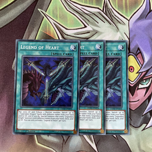 LEDD-ENA24 x3 Legend Of Heart Yugioh Playset