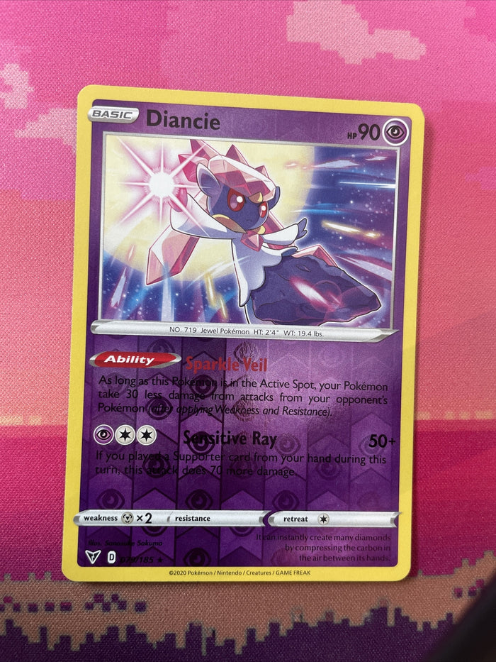 Pokemon Card Diancie Vivid Voltage Reverse Holo Rare 079/185 NM