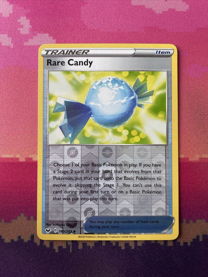 Pokemon Card Rare Candy Sword & Shield Reverse Holo 180/202 Near Mint