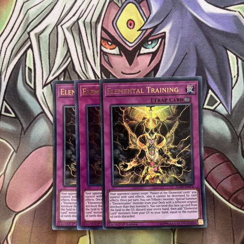 FLOD-EN074 x3 Elemental Training Ultra Rare Excellent Condition Yugioh
