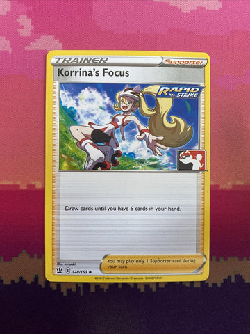 Pokemon Card Korrina's Focus Battle Styles Uncommon 128/163 Near Mint