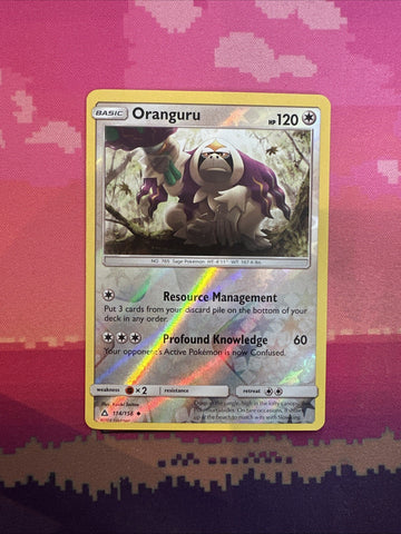 Pokemon Card Oranguru Ultra Prism Reverse Holo Uncommon 114/156 NM