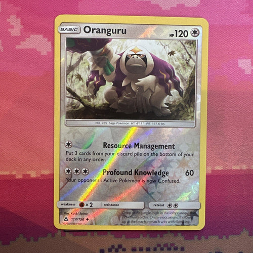 Pokemon Card Oranguru Ultra Prism Reverse Holo Uncommon 114/156 NM