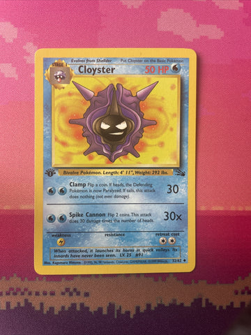 Pokemon Card Cloyster Fossil 1st Edition Uncommon 32/62 Near Mint