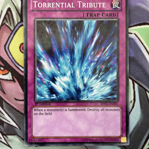 BP01-EN051 Torrential Tribute Starfoil Rare 1st Edition Near Mi Condition Yugioh