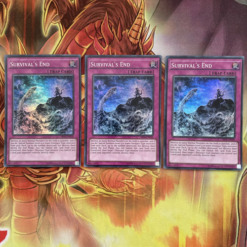 SR04-EN030 Survival's End | Unlimited Super Rare | YuGiOh Trading Card Game x3