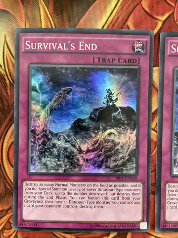 SR04-EN030 Survival's End | Unlimited Super Rare | YuGiOh Trading Card Game x3 (back)