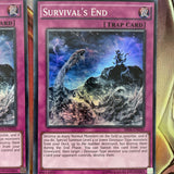 SR04-EN030 Survival's End | Unlimited Super Rare | YuGiOh Trading Card Game x3