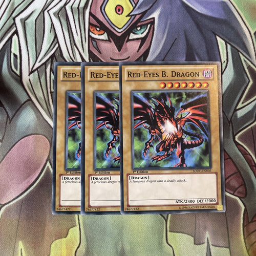 SDDC-EN005 x3 Red-Eyes B. Dragon Common Excellent Condition Yugioh