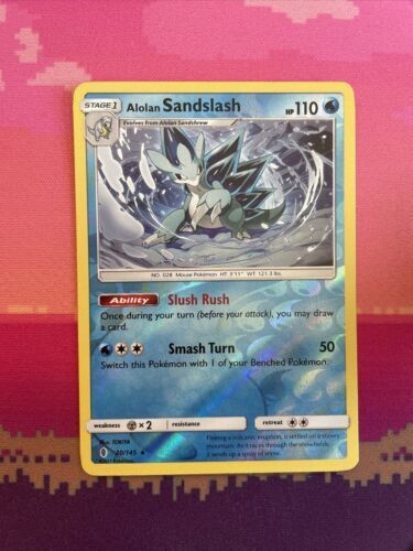 Pokemon Card Alolan Sandslash Guardians Rising Reverse Holo 20/145 NM
