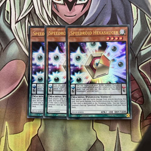 DUOV-EN035 x3 Speedroid Hexasaucer Ultra Rare Excellent Condition Yugioh