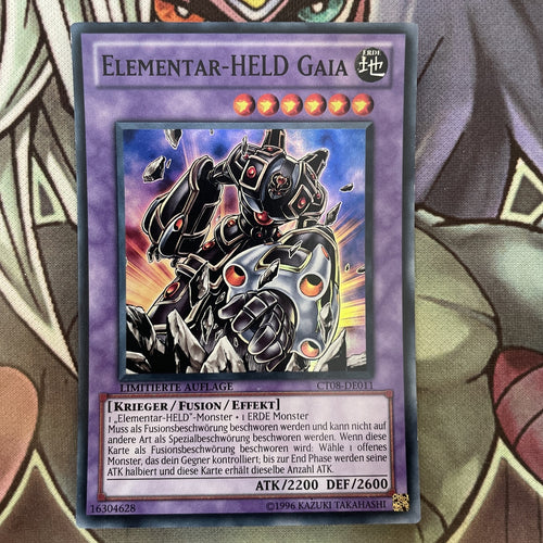 CT08-DE011 Elemental Hero Gaia Super Rare LIMITED Edition NM Yugioh GERMAN