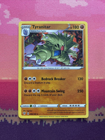 Pokemon Card Tyrantiar Darkness Ablaze Holo Rare 088/189 NM