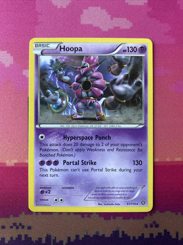 Pokemon Card Hoopa Steam Siege Rare 51/114 NM