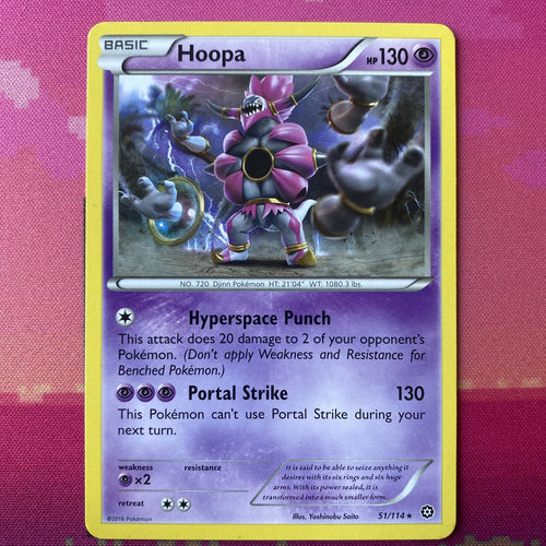Pokemon Card Hoopa Steam Siege Rare 51/114 NM