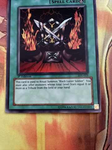 SYE-025 Yugioh Card - Black Luster Ritual - 1st Edition (back)