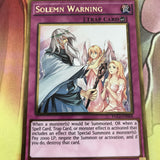 PGL2-EN068 Solemn Warning Gold Rare 1st Edition Mint YuGiOh Card