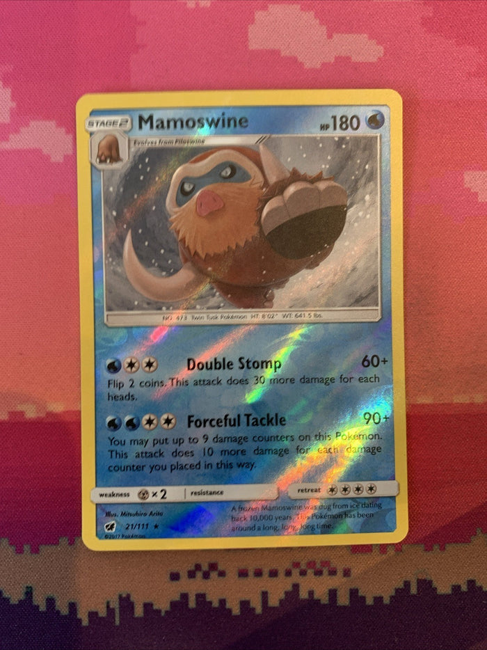 Pokemon Card Mamoswine Crimson Invasion Reverse Holo Rare 21/111 Near Mint