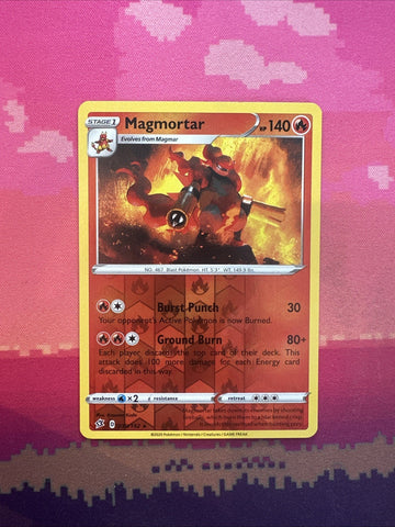 Pokemon Card Magmortar Rebel Clash Reverse Holo Rare 030/192 Near Mint