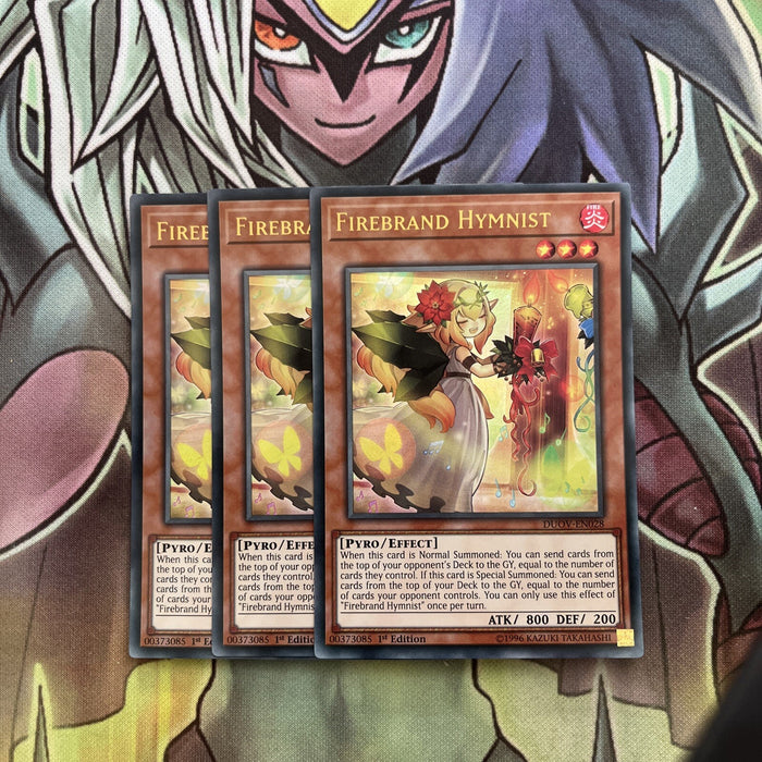 DUOV-EN028 x3 Firebrand Hymnist Ultra Rare Excellent Condition Yugioh
