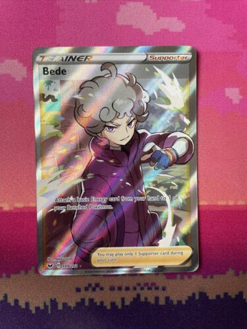 Pokemon Card Bede 199/202 Sword & Shield Ultra Rare Full Art NM