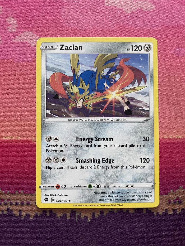 Pokemon Card Zacian Rebel Clash Rare 139/192  Near Mint