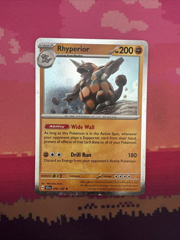Pokemon Card Rhyperior Journey Together Cosmo Holo Rare 076/142 Near Mint
