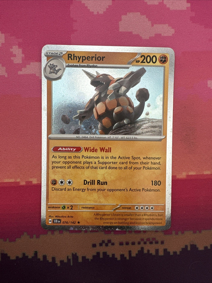 Pokemon Card Rhyperior Journey Together Cosmo Holo Rare 076/142 Near Mint