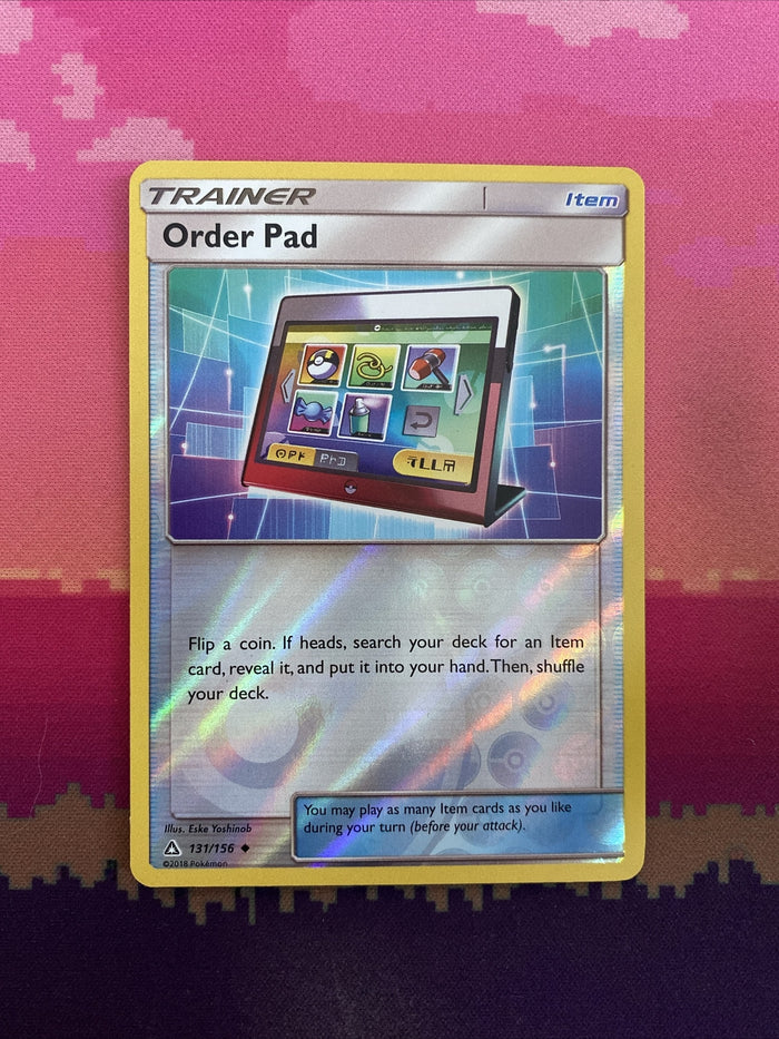 Pokemon Card Order Pad Ultra Prism Uncommon Reverse Holo 131/156 Near Mint