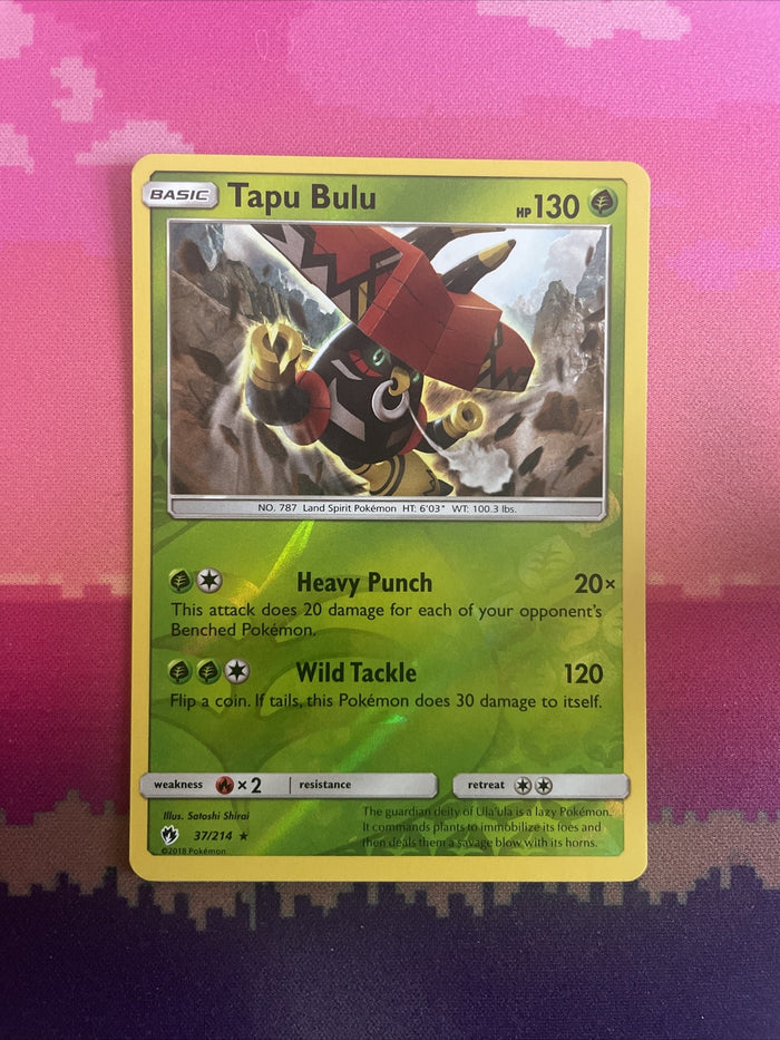 Pokemon Card Tapu Bulu Lost Thunder Reverse Holo Rare 37/214 NM