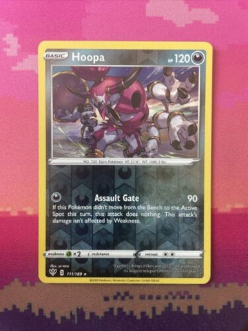 Pokemon Card Hoopa Darkness Ablaze Reverse Holo Rare 111/189 NM