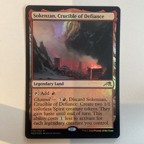 Sokenzan, Crucible Of Defiance - Kamigawa Neon Dynasty FOIL Excellent Magic MTG