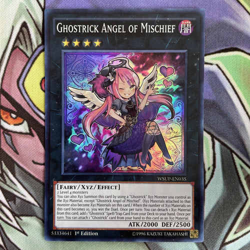 WSUP-EN035 Ghostrick Angel Of Mischief Super Rare 1st Edition NM Yugioh Card