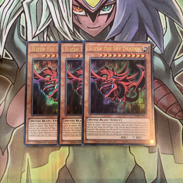 LDK2-ENS01 x3 Slifer the Sky Dragon Ultra Rare Excellent Condition Yugioh