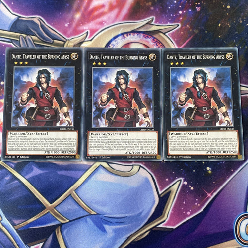 LEHD-ENC39 x3 Dante, Traveler Of The Burning Abyss Yugioh Playset