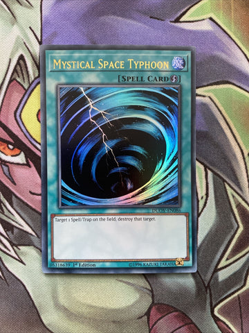 DUOV-EN086 Mystical Space Typhoon MISPRINT STAMP 1st Edition NM Yugioh Card
