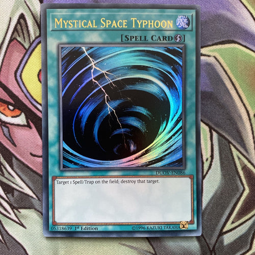DUOV-EN086 Mystical Space Typhoon MISPRINT STAMP 1st Edition NM Yugioh Card